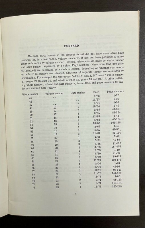 The Chronicle of the US Classic Postal Stamps Issues Cumulative Index f #45-72