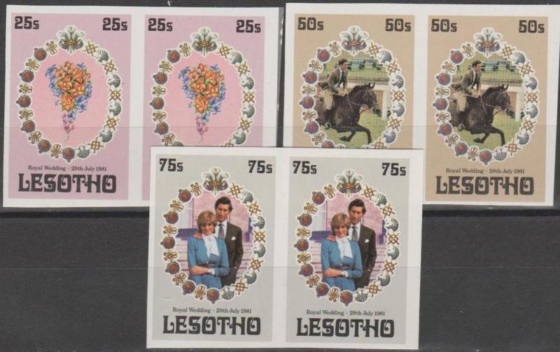 Lesotho #335-7  MNH  F-VF Imperf Pairs (SU210)