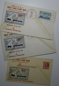 Detroit MI Stamps Shows Convention & Exhibit Set of 20 Philatelic Expo Cachets 