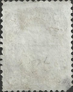 # 76 Brown Used FAULT Small Thin and Reperfed at Right Thomas Jefferson