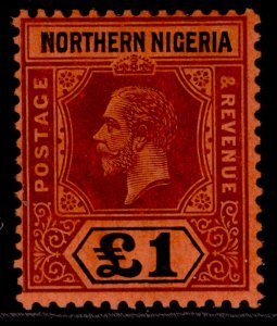 NORTHERN NIGERIA GV SG52, £1 purple & black/red, LH MINT. Cat £180.