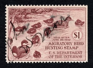 US 1941 Federal Duck Stamp # RW8 used CV $50