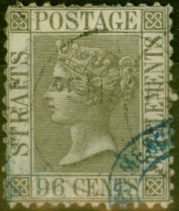 Straits Settlements 1871 96c Grey SG19a P.12.5 Good Used