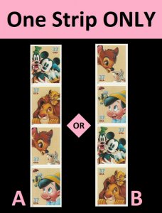 US 3865-3868 3868a Disney Friendship 37c strip 4 MNH 2004