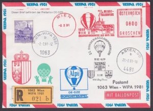 AUSTRIA 1981 Balloon flight cover..........................................A2488