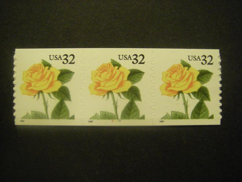 Scott 3054, 32 cent Yellow Rose, PNC3, #5555 MNH, NICE