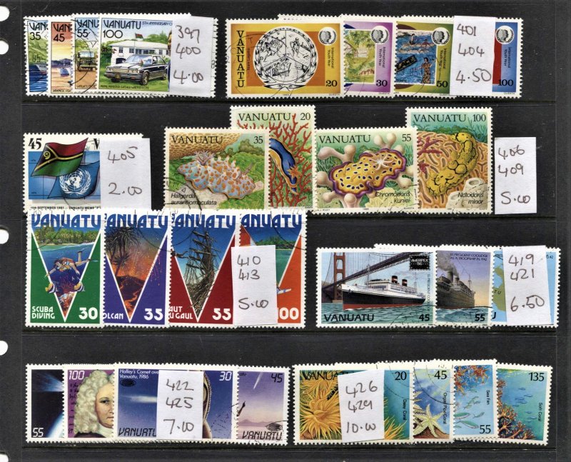 STAMP STATION PERTH Vanuatu #Selection of 8 Sets CTO CV$42.00