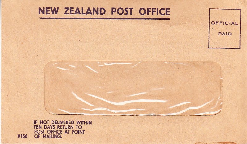 New Zealand Post Office Official Paid Envelope Mint