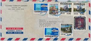 Costa Rica -  POSTAL HISTORY - AIRMAIL COVER to ITALY 1988 - communications