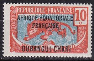 1925 Ubangi-Shari Scott   46 Stamp of Middle Congo Overprint MLH