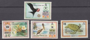 J40183 JL Stamps 1976 anguilla hv,s keys of set mnh #243-6 wildlife