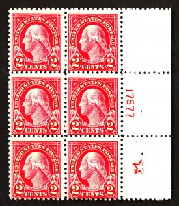 U.S. #554 MINT Block with Star OG LH 