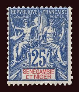 SENEGAMBIA & NIGER Scott #8 1903 Navigation & Commerce unused part OG tear