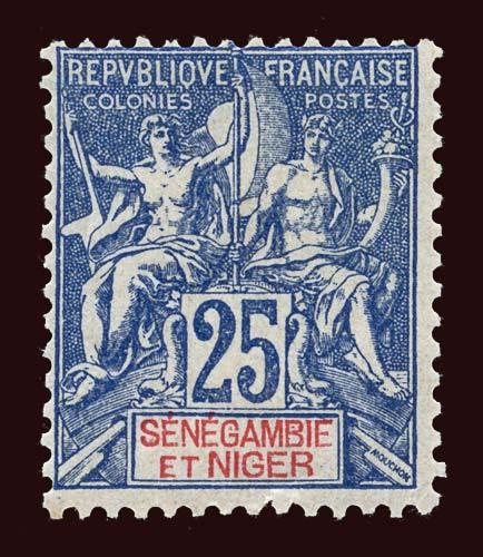 SENEGAMBIA & NIGER Scott #8 1903 Navigation & Commerce unused part OG tear