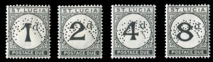 St. Lucia #J3-6S Cat$160, 1933 Postage Dues, set of four, perforated Specimen...