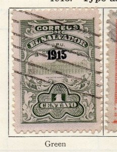 Salvador 1915 Early Issue Fine Used 1c. Optd 126169