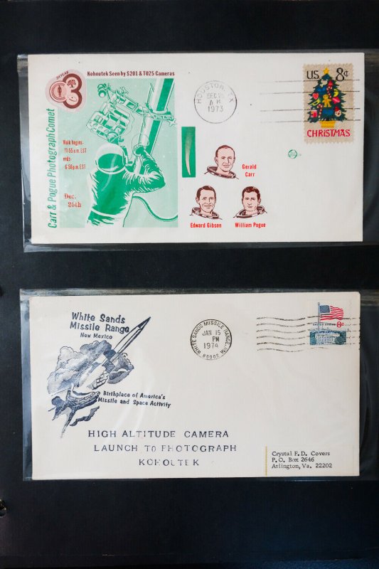 US Early Unsearched Space Program Stamp Covers Collection