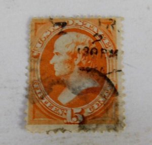 US #152 Daniel Webster 15c, Used/VG, 1870, Tiny nibble top l/s, CV $210.00