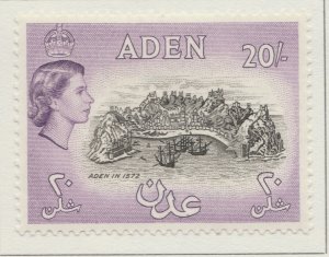 1957 British Protectorate ADEN 20s Black and Deep Lilac MH* Stamp A29P3F30690-