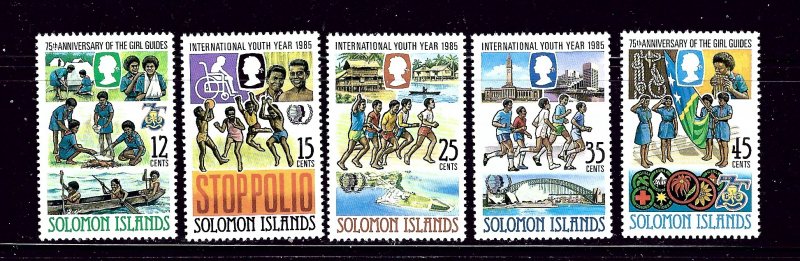 Solomon Is 551-55 MNH 1985 Girl Guides and Youth Year