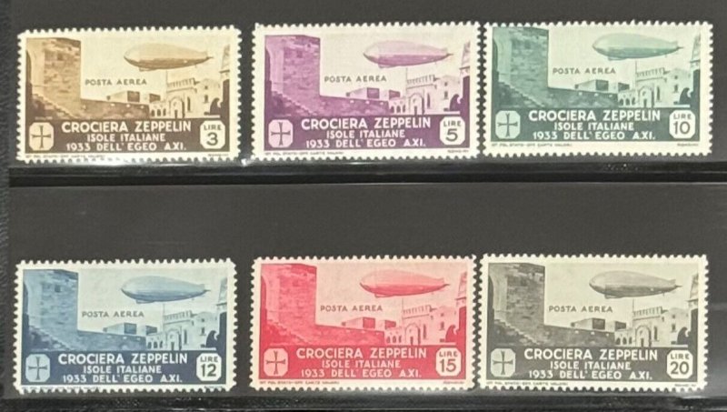 DP Stamps Italy Offices Abroad Aegean Islands General Is 1933 Sc C20-C25 MNH Set