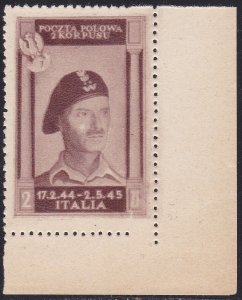1946 POLISH CORP, n . 8a NEW WITHOUT RUBBER (*) Biondi certificate