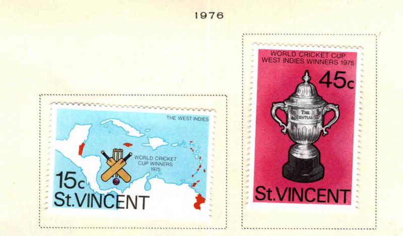 St Vincent Scott 470-471 MH* Cricket Cup set