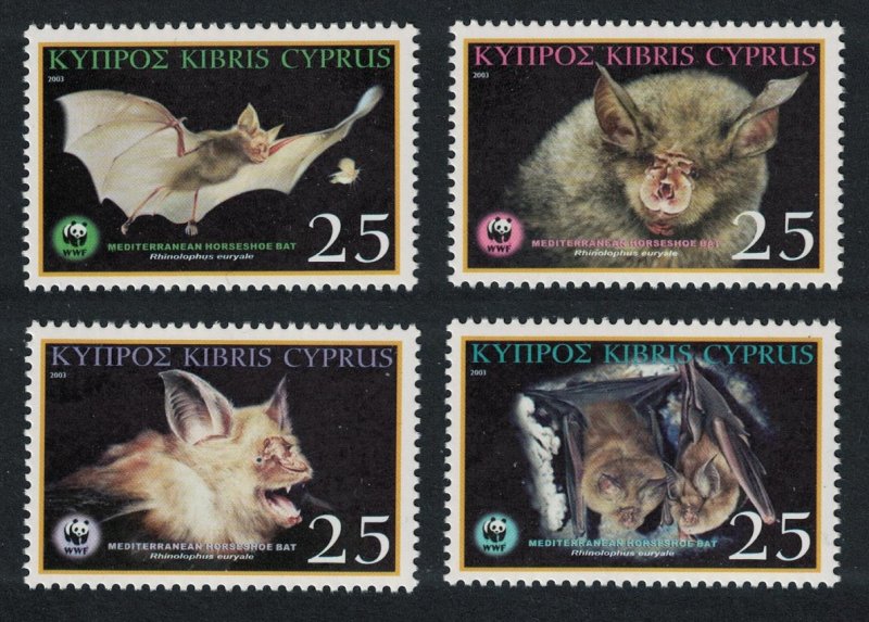 Cyprus WWF Mediterranean Horseshoe Bat 4v SG#1053-1056