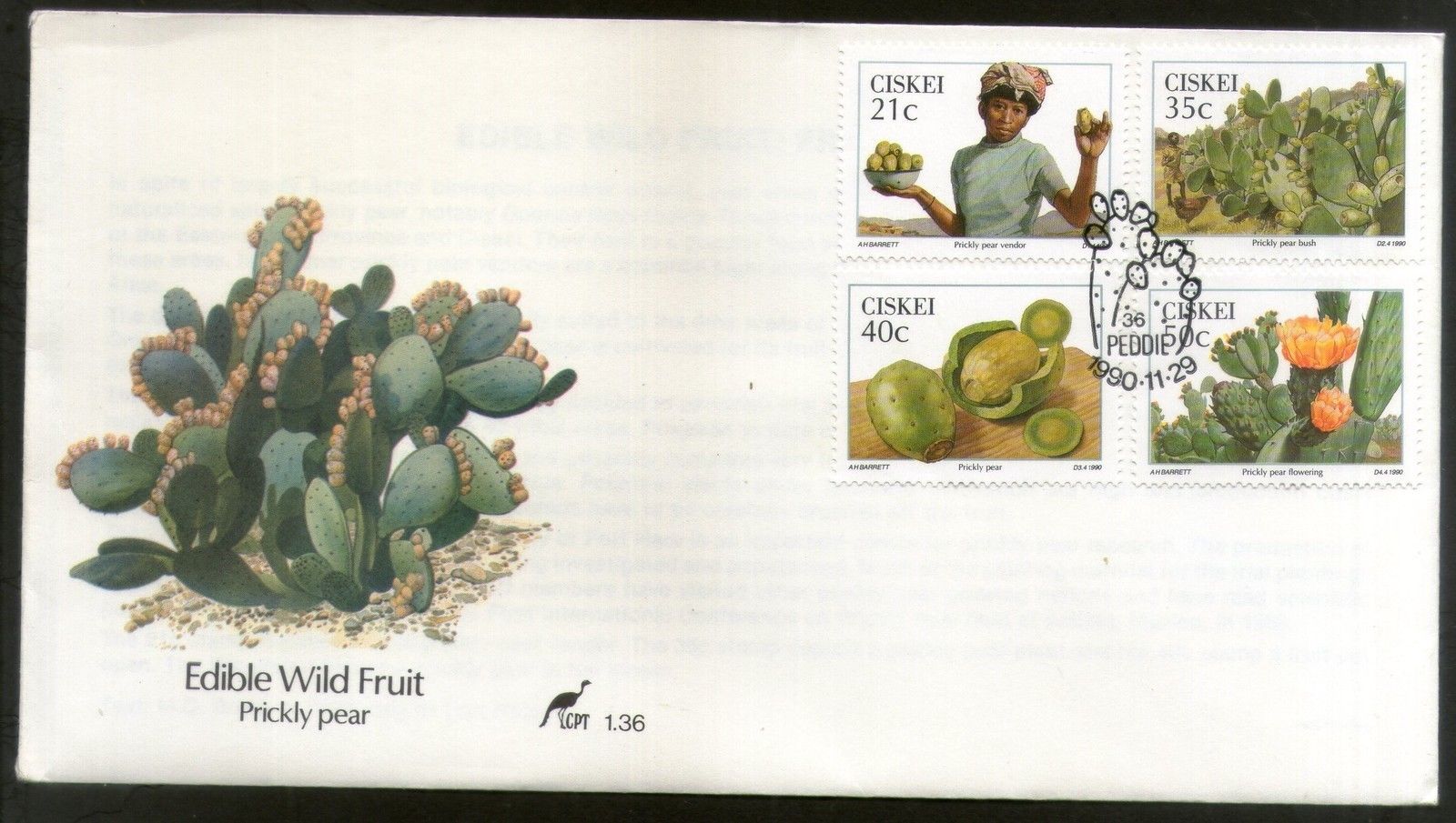 Ciskei 1990 Edible Wild Fruits Prickly Pear Cactus Flowers Tree Plan Fdc 16632 Hipstamp