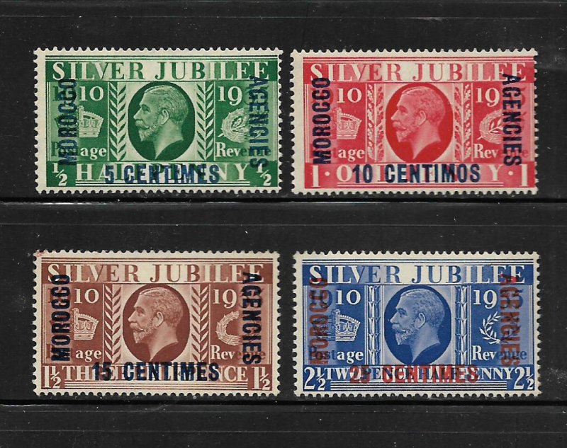 BRITISH OFFICES IN MOROCCO, 422-425, MNH,SILVER JUBILEE SURCHD