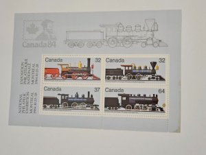 Canada 1984 Canadian Locomotives #1039a SS of 4