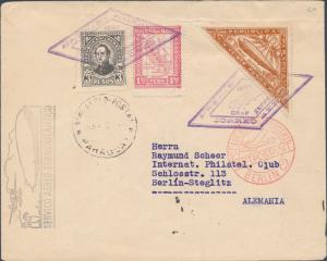 1932 Paraguay Graf Zeppelin Cover to Berlin Steglitz Germany  LZ 127 Airmail