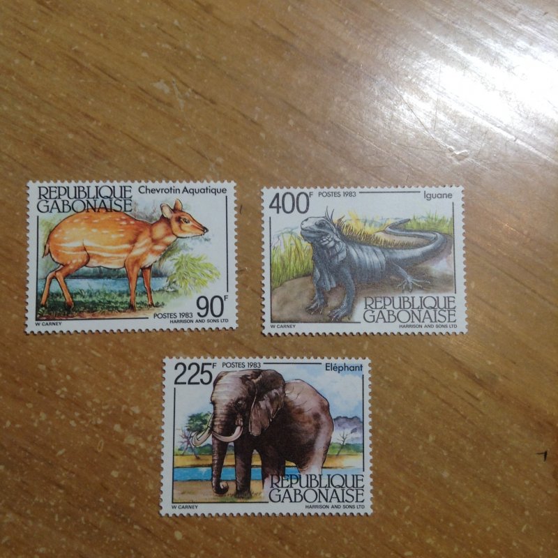 Gabon  # 531/33-34  MNH