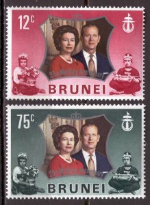 BRUNEI SC#186-187 Royal Silver Wedding (1972) MNH