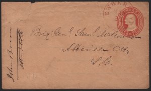 SC#U10 3¢ Washington Envelope Entire: SEE DESCRIPTION (1854) Used