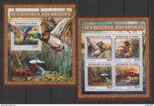 2016 Niger Fauna Ducks Water Aqua Sea Birds 1+1 ** St1916