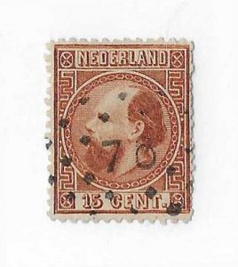 Netherlands Sc #9  15c brown red used VF