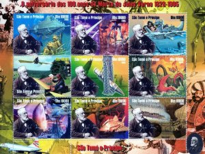 Sao Tome and Principe 2005 - 100th.Anniv.Death Jules Verne Sheetlet (9) MNH