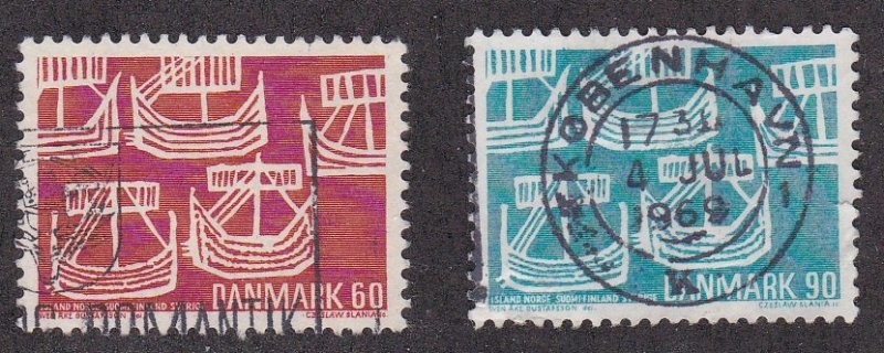 Denmark # 454-455, Five Ancient Ships, Used, 1/2 Cat.