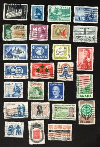 CANADA USED SET OF 26 COMMEMORATIVE STAMPS ISSUED 1958 - 1962