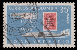 AIRMAIL STAMP FROM COLOMBIA 1959 SCOTT # C347 USED. # 1