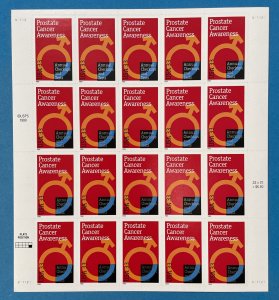 Scott￼ 3315 PROSTATE CANCER AWARENESS Pane of 20 US 33¢ Stamps MNH 1999￼
