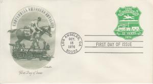 1976  Centennial Embossed Envelope   (Scott U582) Artmaster FDC