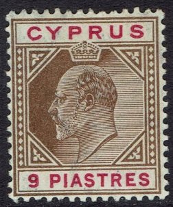 CYPRUS 1904 KEVII 9PI WMK MULTI CROWN CA