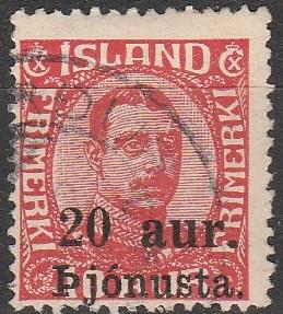 Iceland #O52 Fine Used CV $3.00 (D2493)