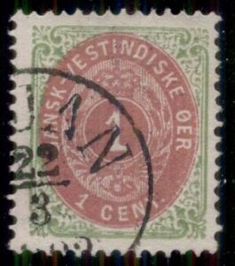 DANISH WEST INDIES #5 (5) 1¢ bicolor, neat ST. JAN scarcer town cancel, VF