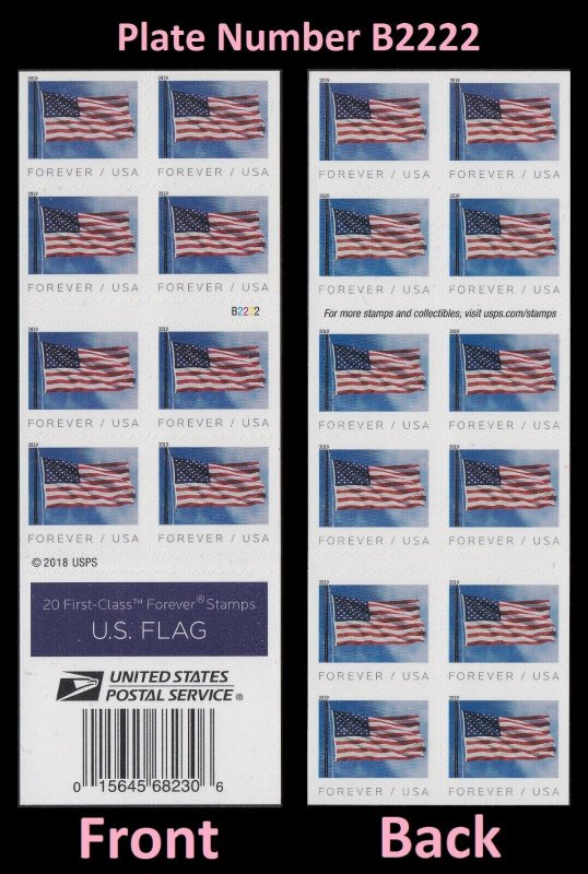 US 5345a Flag forever booklet BCA B2222 (20 stamps) MNH 2019 