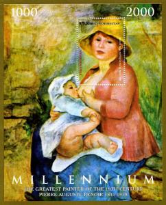 Turkmenistan 2000 MILLENNIUM RENOIR Paintings s/s Perforated Mint (NH)