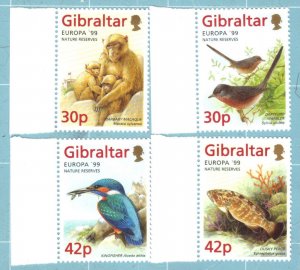 GIBRALTAR, SCOTT #794-97,  MNH  1999 EUROPA, WILDLIFE, FISH