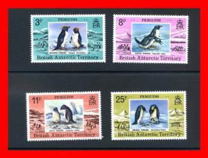 British Antarctic Territory 1979 #72-75, Penguins Set Of 4